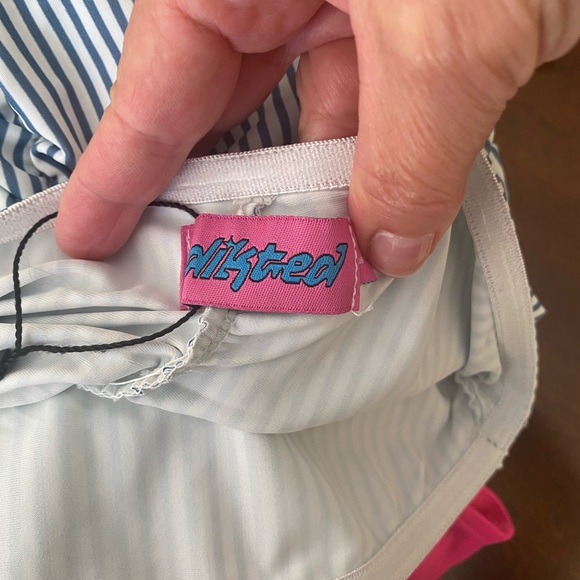 Edikted Blue and White Striped Kids Pencil Dress - Picture 8 of 8